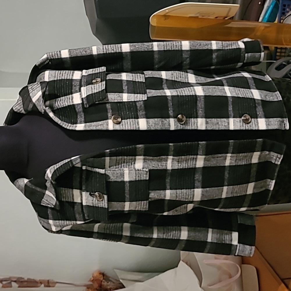 NWT Oversized Soft-Brushed Plaid Tunic Shacket for Girls XL & XXL available